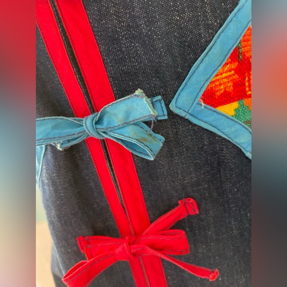 Vintage 1970s Retro Boho Denim Dress OOPS CALIFORNIA  Size 5/6 - Picture 8 of 9